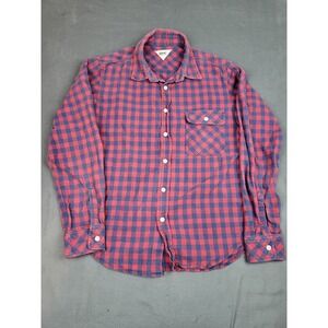RHC Ron Herman Flannel Shirt Mens‎ Small Red Buffalo Check Plaid Lightweight